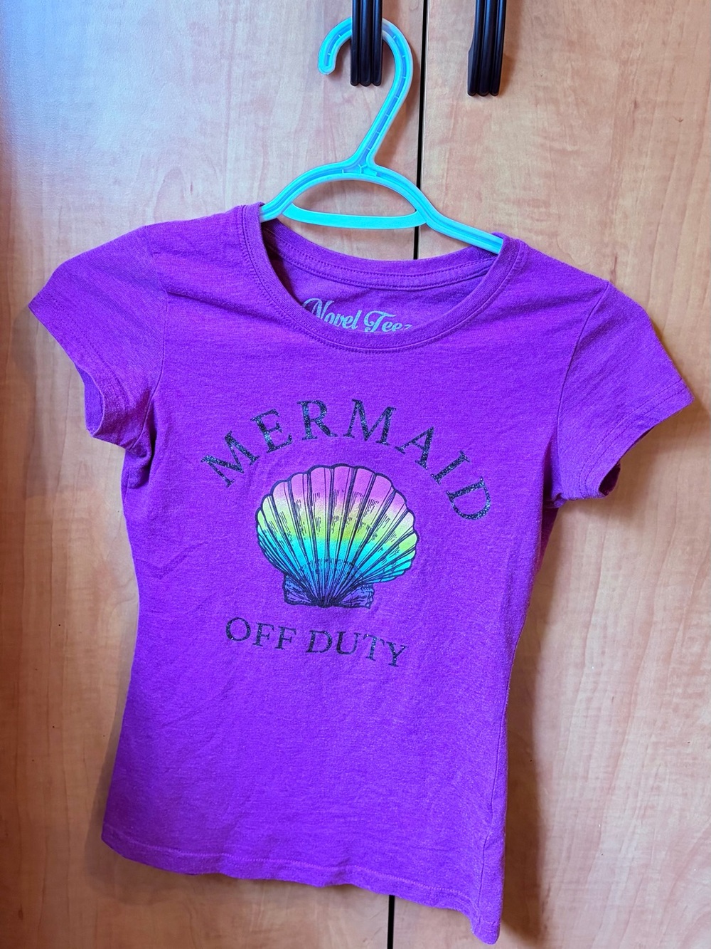 Girls' Purple "Mermaid Off Duty" Short Sleeve Tee